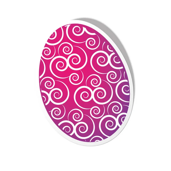 Isolated Flat Style Purple Painted Ornamentally Patterned Easter Egg Template — Stockvector