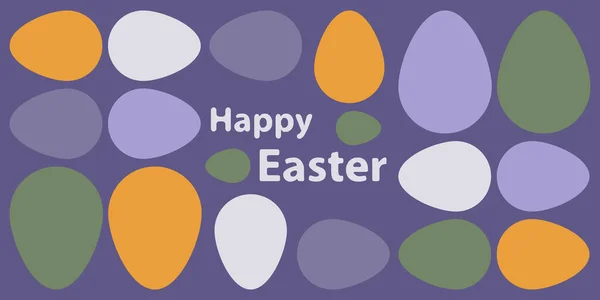 Happy Easter Colorful Egg Patterned Geometric Abstract Style Greeting Card — Stockvector