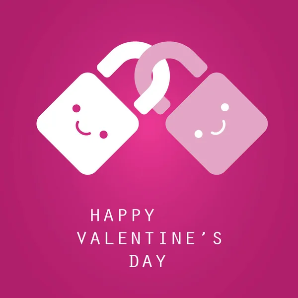 Modern Style Purple Valentine Day Card Cover Design Bond Concept —  Vetores de Stock