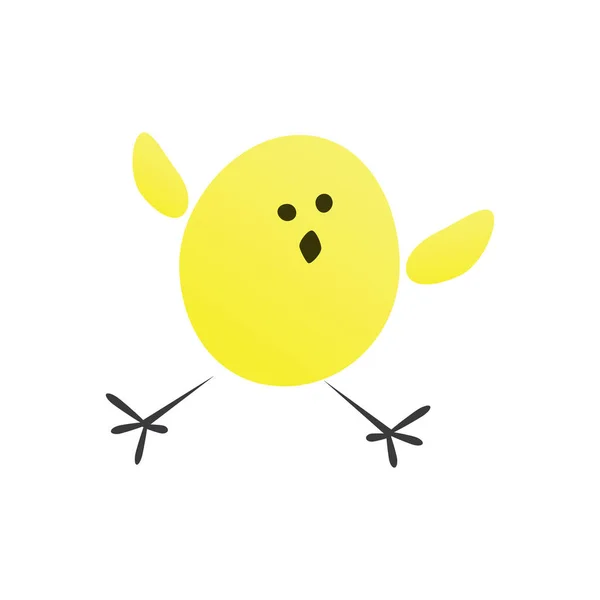 Смешной Милый Жонглирующий Желтый Цыпленок Белом Фоне Вектор Стола — стоковый вектор