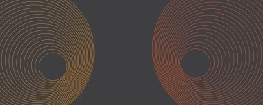 İki Koyu Kırmızı ve Kahverengi Minimum 3D Geometrik Şekiller, Özmerkezli Daireler, Çok Amaçlı Şablon, Yuvarlak Şekiller, Poster, Başlık veya İniş Sayfa Tasarımı - Vektör Resimleri