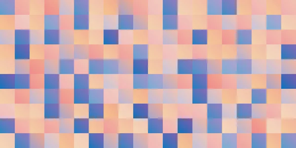 抽象的なカラフルなピクセル化された表面パターンとランダムな色の青とピンクと紫の正方形 ワイドスケール幾何学的モザイクテクスチャ 生成アート ベクトル背景デザイン — ストックベクタ