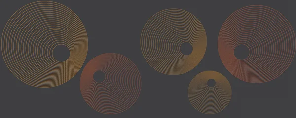 Donker Rood Bruin Minimaal Geometrisch Patroon Achtergrond Met Concentrische Cirkels — Stockvector