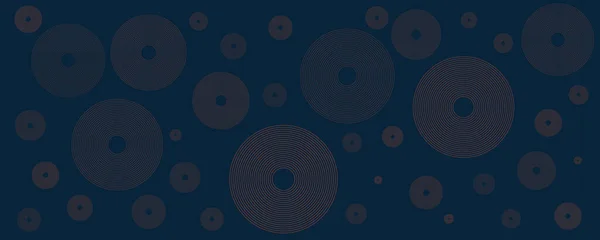 Темно Синий Коричневый Геометрический Фон Концентрическими Кругами Многоцелевым Шаблоном Компоновкой — стоковый вектор