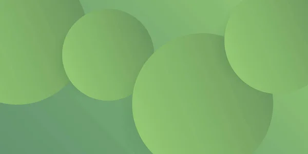 Résumé Geometric Green Colored Background Chevauchement Lit Large Circles Pattern — Image vectorielle