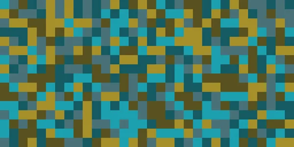 Padrão Superfície Pixelado Colorido Abstrato Com Quadrados Azuis Marrons Verdes — Vetor de Stock