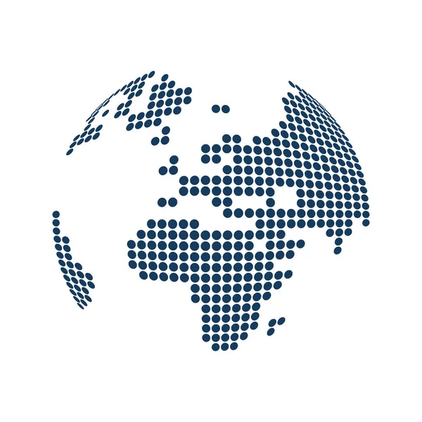大透明斑斑地球球面设计 全球商业 全球化概念 矢量设计模板 白色背景隔离 — 图库矢量图片