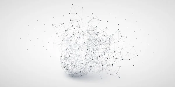 Abstrakt Grey Cloud Computing Network Connections Data Flow Concept Design — Stockový vektor