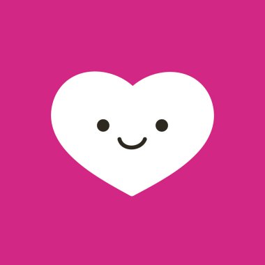 Gülümseyen Yüzlü Modern Mor Sevgililer Günü Kalbi - Düzenlenebilir Vektör Biçiminde Çok Amaçlı Görüntü