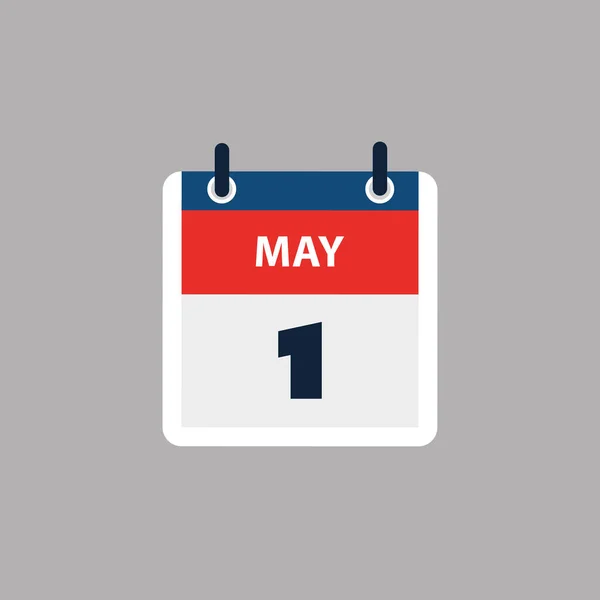 Eenvoudige Kalender Pagina Voor Dag Van Mei Banner Grafisch Ontwerp — Stockvector