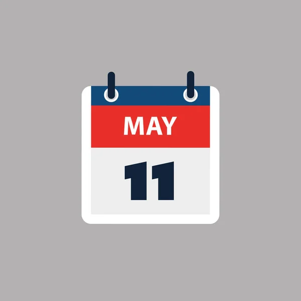 Simple Calendar Page Day 11Th May Banner Grafikai Tervezés Izolált — Stock Vector