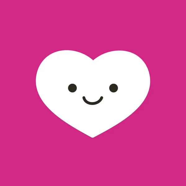 Gülümseyen Yüzlü Modern Mor Sevgililer Günü Kalbi Düzenlenebilir Vektör Biçiminde — Stok Vektör