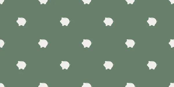 Lotes Branco Piggy Bank Symbols Pattern Design Textura Sem Costura — Vetor de Stock