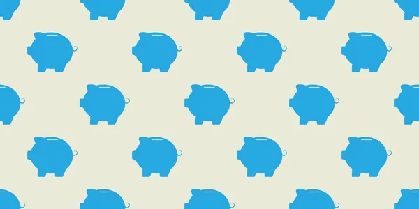 Beaucoup Blue Piggy Bank Symboles Pattern Design Texture Transparente Sur — Image vectorielle
