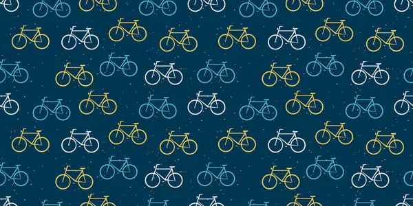 Projeto Plano Linhas Muitos Padrões Símbolos Bicicleta Sem Costura Coloridos — Vetor de Stock