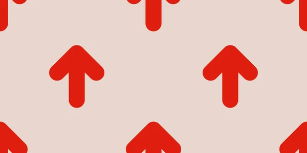 大きな赤い矢印記号がたくさん ワイドスケールの光の背景にシームレスなパターン 編集可能なベクトル形式のデザインテンプレート — ストックベクタ