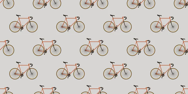 Design Plano Muitos Padrões Símbolos Bicicleta Sem Costura Coloridos Fundo — Vetor de Stock