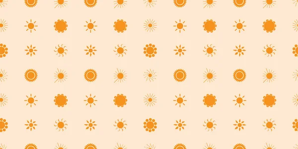 Sacco Fiori Arancio Soli Vari Tipi Texture Stile Vintage Sfondo — Vettoriale Stock
