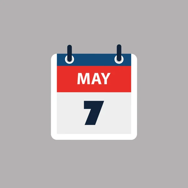 Simple Calendar Page Day 7Th May Banner Grafikai Tervezés Izolált — Stock Vector