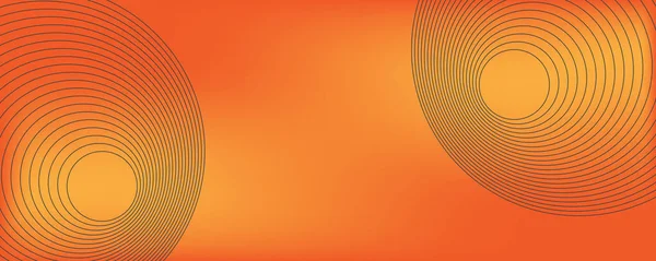 2つの大きなミニマリズム3D幾何学的形状 赤とオレンジの背景と同心円 多目的テンプレート ラウンドシェイプ構成 ポスター ヘッダー ランディングページデザイン ベクトルイラスト — ストックベクタ