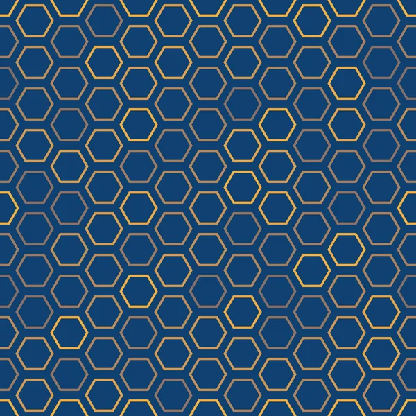 Golden Blue Wallpaper Background Cover Design Your Business Hexagonal Grid — Stockový vektor