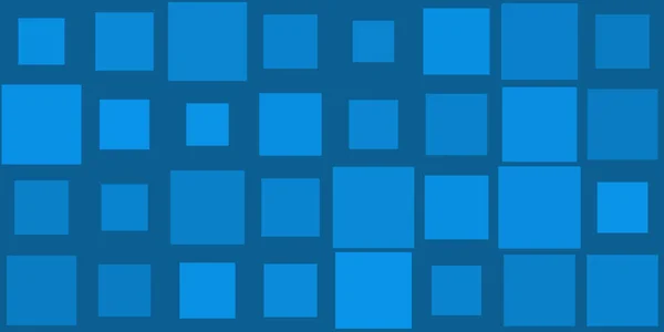 Streszczenie Ciemnoniebieski Wzór Powierzchni Mozaiki Różnych Losowo Wielkości Niebieskich Kwadratów — Wektor stockowy