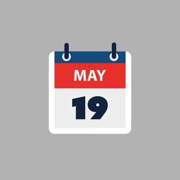 Simple Calendar Page Day May Banner Grafikai Tervezés Izolált Szürke — Stock Vector