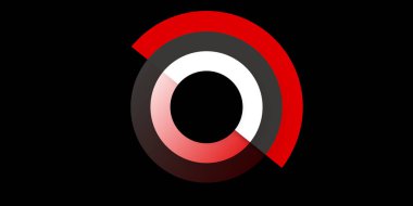 Minimalist Geometrik Kalın Yuvarlak Konsantrik Şekil - Karanlık Arkaplan Amblemi, Vektör Tasarımı