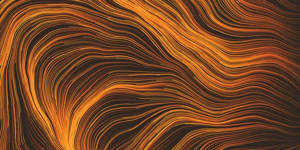Golden Brown Wavy Striped Abstract Background Dark Colorful Moving Flowing — 스톡 벡터