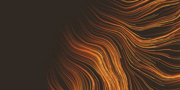 Золотисто Коричневый Волнистый Полосатый Абстрактный Фон Темно Красочный Движущийся Поток — стоковый вектор