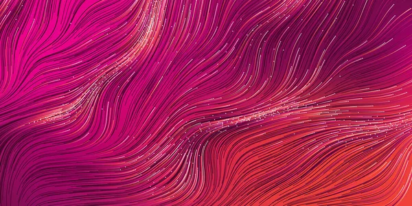 紫色和红色波纹摘要背景 曲线中深色的移动 流动的流 现代风格数字生成的黑暗未来派3D几何设计的诱惑 — 图库矢量图片