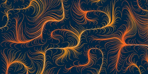 复古风格橙色和棕色的几何背景设计 Lit 3D流线型三维流线型曲线图案 暗数字生成线条艺术 可编辑矢量格式模板 — 图库矢量图片