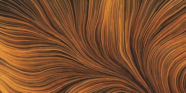 Movimiento Naranja Marrón Flujo Partículas Curvas Líneas Onduladas Diseño Fondo — Archivo Imágenes Vectoriales