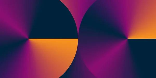 ダークカラフルな未来的円錐形背景 レトロなスタイルの色 円形のグラデーション幾何学的形状構成 ワイドスケールベクトルイラスト マルチパーパステンプレート — ストックベクタ