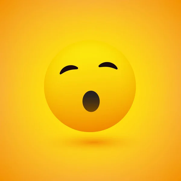 Sleepy Emoji Vector Illustration Sbadigliare Viso Con Bocca Aperta Emoji — Vettoriale Stock