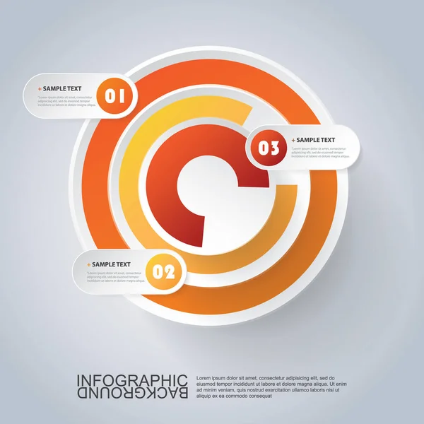 Colorful Circular Concentric Shape Red Orange Brown Colored Visualization Template - Stok Vektor