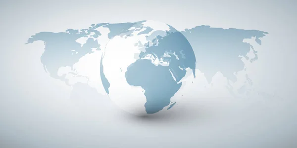 Earth Globe World Map Design Layout Global Business Technology Globalization — Stock Vector
