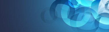 Modern Biçim Arkaplanı, Başlık veya Sancak Tasarımı Büyük Mavi Üst üste binen Yüzükler Deseni, Çok Amaçlı Yaratıcı Geniş Ölçekli Web Şablonu için Düzenlenebilir Vektör Biçiminde Copyspace