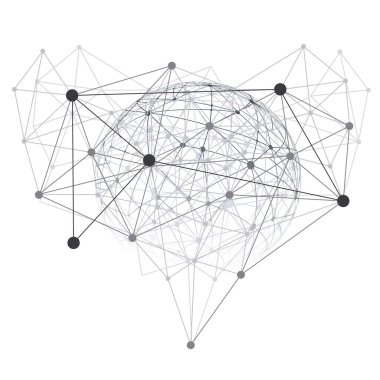 Siyah ve Beyaz Modern Stil Çokgen Ağ Yapısı, Dijital Telekomünikasyon Tasarım, Ağ Bağlantıları, Şeffaf Geometrik Kablo Çerçevesi, Yaratıcı İzole Vektör İllüstrasyonu