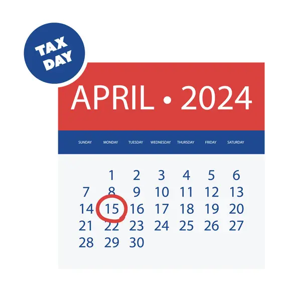 Φορολογική Ημέρα Υπενθύμιση Concept Ημερολόγιο Σελίδα Ρολόι Vector Design Element Εικονογράφηση Αρχείου
