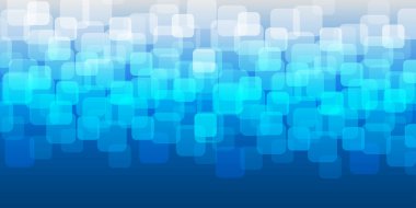 White 3D Translucent Square Layers Pattern on White and Blue Gradient Background - Wide Scale Vector Design, Multi Purpose Template clipart