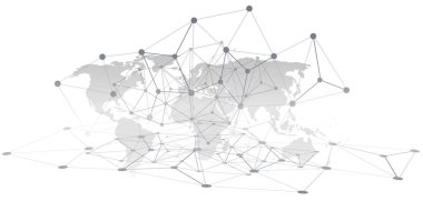 Siyah ve Beyaz Modern Stil Çokgen Ağ Yapısı, Dijital Telekomünikasyon Tasarım, Ağ Bağlantıları, Şeffaf Geometrik Kablo Çerçevesi, Yaratıcı İzole Vektör İllüstrasyonu