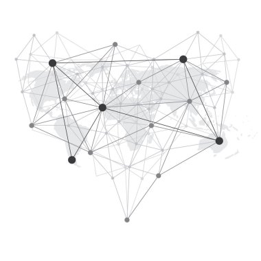 Siyah ve Beyaz Modern Biçim Çokgen Ağ Yapısı, Dijital Telekomünikasyon, Bilim Konsepti Tasarımı, Ağ Bağlantıları, Şeffaf Geometrik Kablo Yaratıcı İzole Edilebilir Vektör İllüstrasyonu