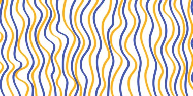 Sarı ve Mavi Retro Stil Duvar Kağıdı, Soyut Geometrik Çizgilerle İşiniz İçin Arkaplan Tasarımı - Web, Sunumlar, Pankartlar, Posterler için Uygulanabilir - Yaratıcı Vektör Şablonu