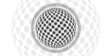 Soyut Siyah ve Beyaz Girdap Küre Tasarımı, Yaratıcı Dijital Vektör Düzeni Beyaz Arkaplanda İzole Edildi