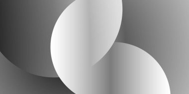 Geniş Gri Üst üste binen Yuvarlak Şekillere sahip Modern Biçim Arkaplan, Başlık veya Sancak Tasarımı - Düzenlenebilir Vektör Biçiminde Copyspace ile Web için Siyah ve Beyaz Çok Amaçlı Yaratıcı Geniş Ölçekli Şablon