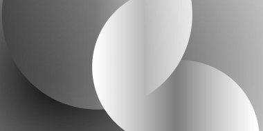 Geniş Gri Üst üste binen Yuvarlak Şekillere sahip Modern Biçim Arkaplan, Başlık veya Sancak Tasarımı - Düzenlenebilir Vektör Biçiminde Copyspace ile Web için Siyah ve Beyaz Çok Amaçlı Yaratıcı Geniş Ölçekli Şablon