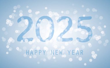 En İyi Dilekler - Mavi ve Beyaz Soyut Modern Stil Mutlu Yıllar Kartı, Kapak veya Arkaplan, Yaratıcı Tasarım Şablonu - 2025