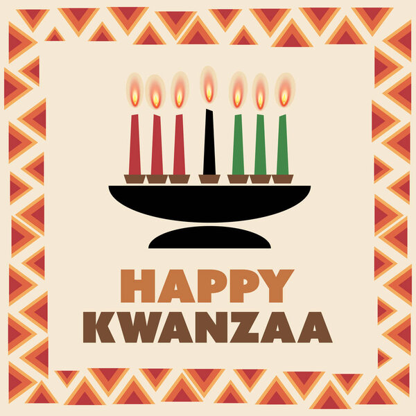 Открытки с горящими свечами - векторный дизайн, шаблон иллюстрации с традиционными узорами и цветами: красный, зеленый и черный