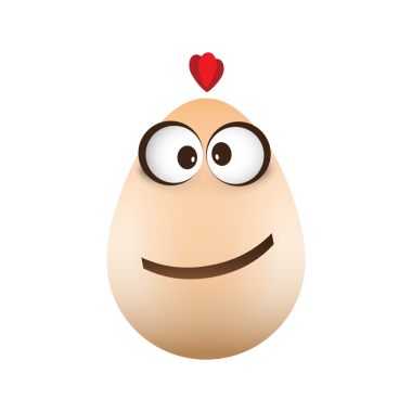 Gülen Yüzlü Komik Tavuk Yumurtası, Beyaz Arkaplanda İzole Gözler - Tasarım Şablonu